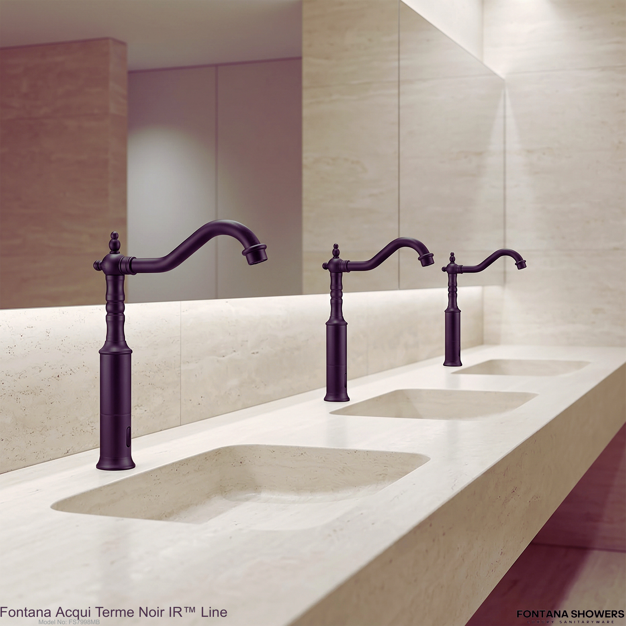 Fontana Matte Black Touchless Faucet - FS7998MB